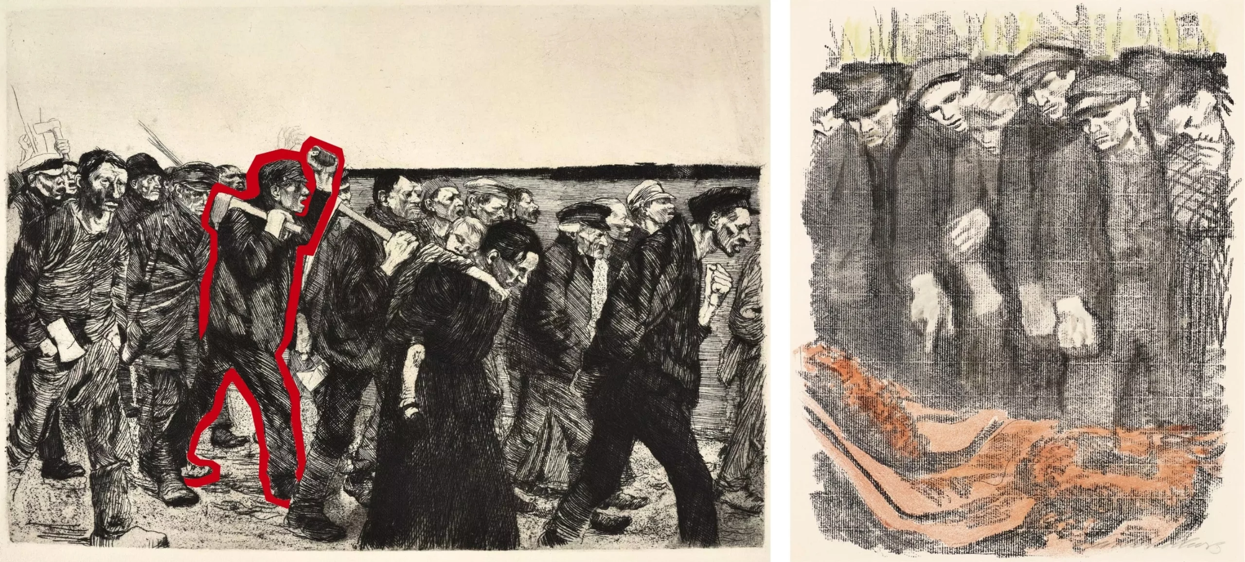 kathe-kollwitz-Marche-des-tisserands-1893-1897