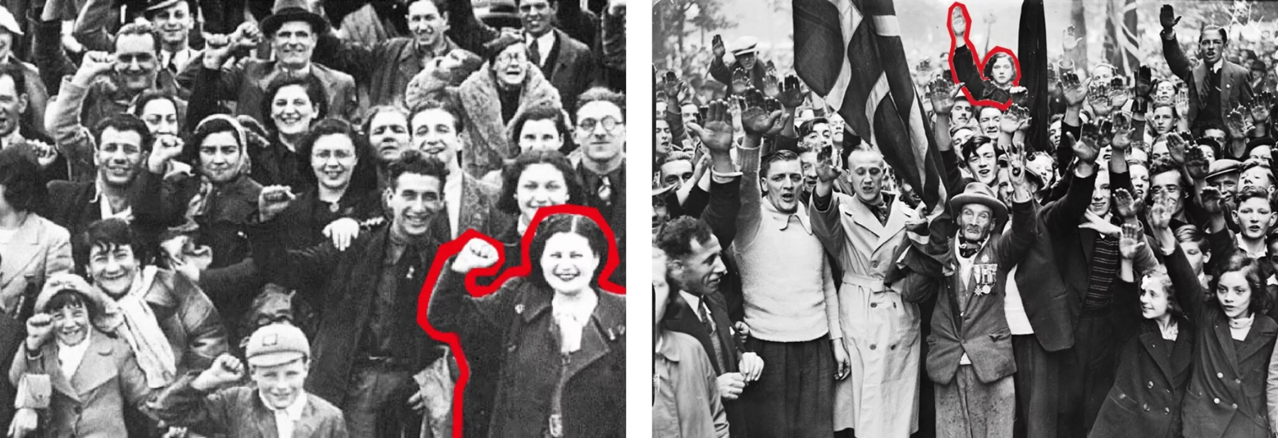 poing-leve-battle-cable-street-london-1936-victoire-antifaciste-Fascist-supporters-at-BUF-march-in-Bermondsey-3-October-1937.-©-National-Media-Museum-SSPL